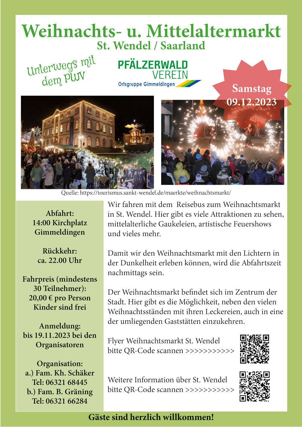 Aushang weihnachtsmarkt st wendel orig