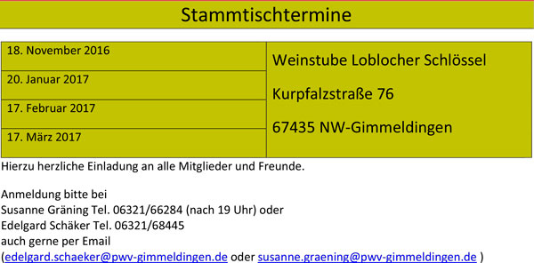 Stammtische 2016-2017